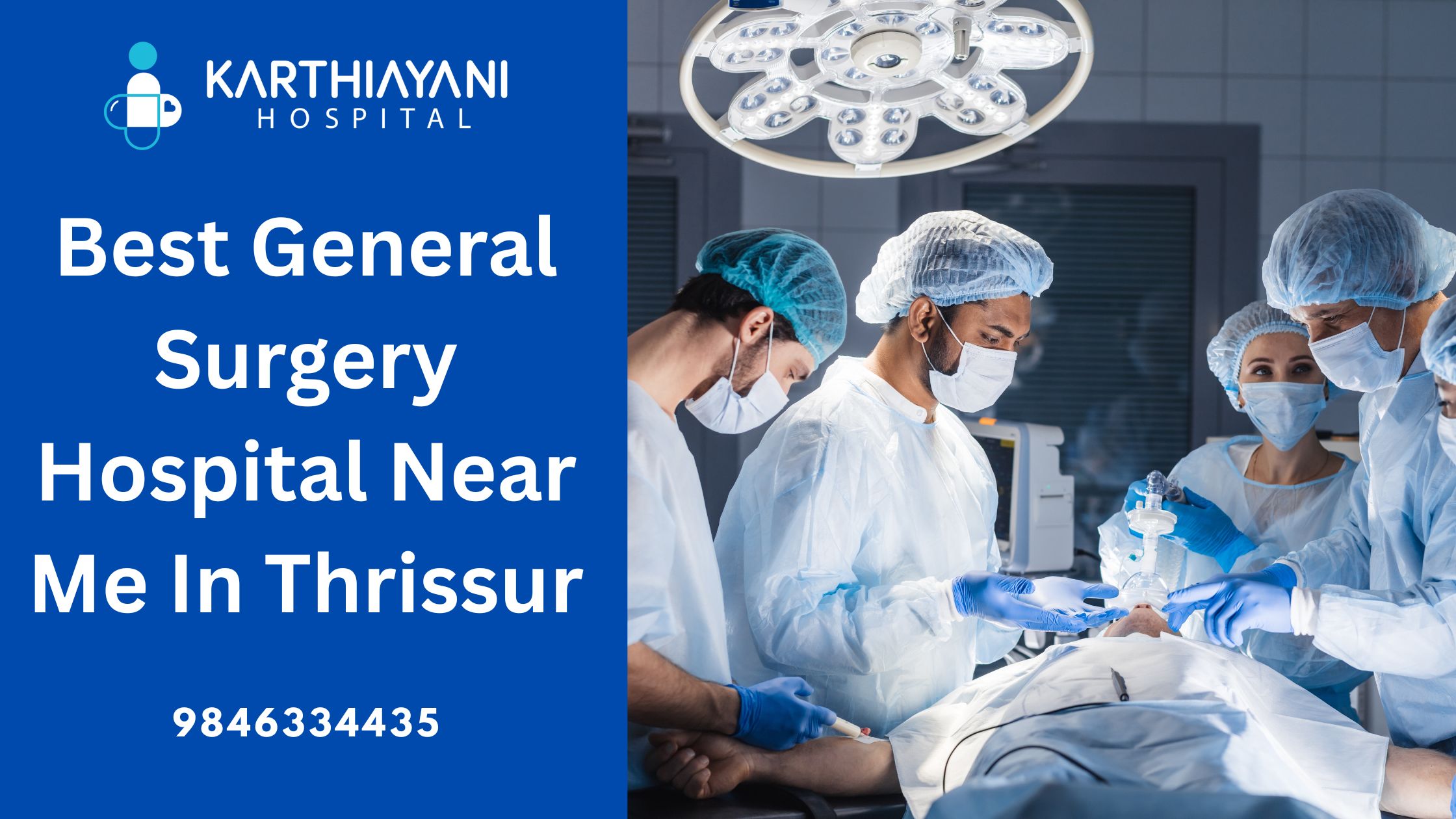 Operation theatre at the best general surgery hospital near me in Thrissur with advanced surgical equipment